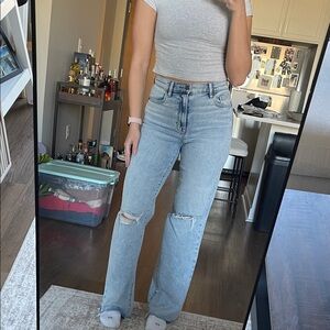 Light Blue Distressed Women's Jeans